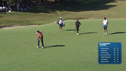 Jordan Spieth sinks 9-foot birdie putt on No. 17 at Baycurrent