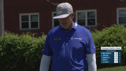 Ernie Els makes birdie putt on No. 8 at Principal Charity Classic