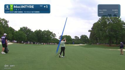 Robert MacIntyre's 141-yard approach sets up birdie on No. 5 at Truist Championship