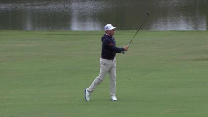 Justin Leonard makes eagle putt on No. 18 at Simmons Bank Championship