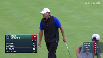 Steve Stricker holes 11-footer for birdie at John Deere