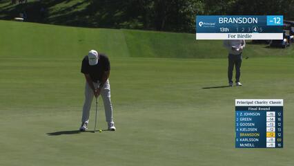 David Bransdon makes birdie on No. 13 at Principal Charity Classic