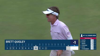 Brett Quigley drains long breaking putt for birdie at U.S. Senior Open
