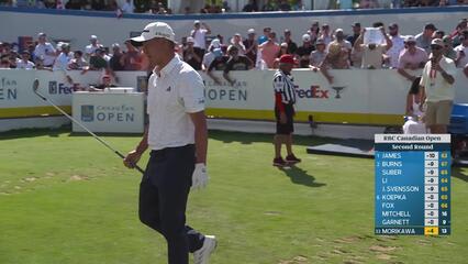 Collin Morikawa hits tee shot to 12 feet, sets up birdie on No. 14 at RBC Canadian