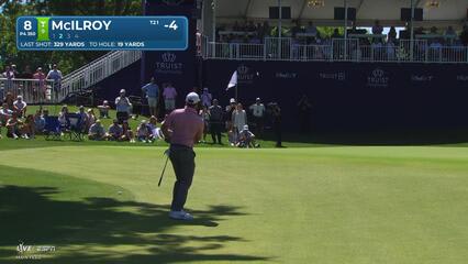 Rory McIlroy sinks 18-inch putt for birdie on No. 8 at Truist Championship