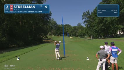 Kevin Streelman holes 16-foot shot for birdie on No. 3 at Wyndham