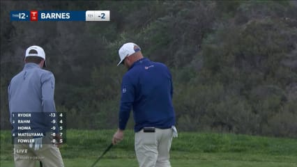 Erik Barnes lands tee shot pin-high and birdies at Farmers