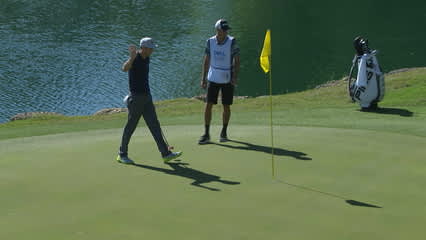 Ross Fisher holes a tricky putt for birdie at Dell Match Play