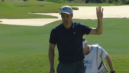 Ross Fisher wins match with a bunker hole out at Dell Match Play