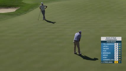 Kevin Streelman sinks 17-foot putt for birdie on No. 17 at Bank of Utah