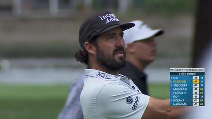 Mark Hubbard gets up-and-down from 91 yards for birdie on No. 16 at ONEflight Myrtle