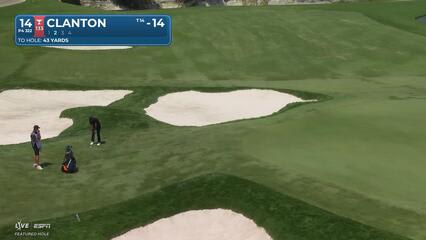 Luke Clanton sinks 6-foot putt for birdie on No. 14 at THE CJ CUP