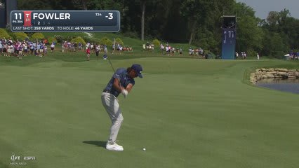 Rickie Fowler sinks 11-foot putt for birdie on No. 11 at BMW Championship