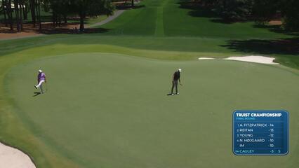 Bud Cauley sinks 39-foot birdie putt on No. 6 at Truist Championship