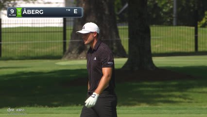Ludvig Åberg's 141-yard approach sets up birdie on No. 9 at FedEx St. Jude