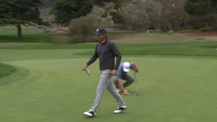 Mario Tiziani makes short putt for birdie at Pure Insurance