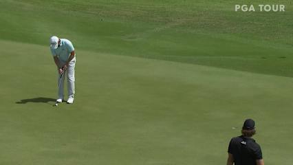 Tom Lewis holes birdie putt at Puerto Rico