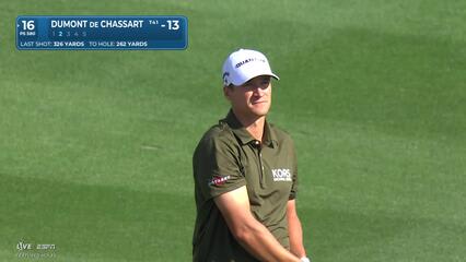 Adrien Dumont de Chassart sinks 7-foot birdie putt on No. 16 at The American Express