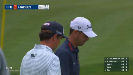 Chesson Hadley holes a 23-foot birdie putt at John Deere