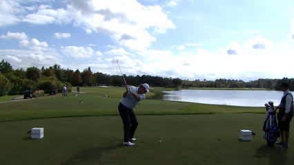 Nick Faldo's solid tee shot at PNC Father Son