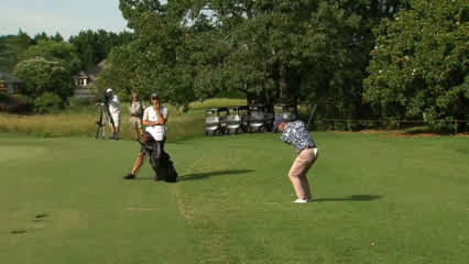 Matthew Picanso gets up-and-down for birdie at BMW Charity Pro-Am