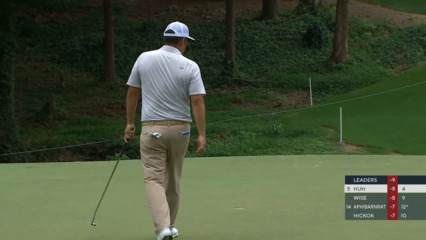 John Huh secures downhill putt for birdie at Wyndham