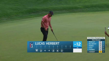 Lucas Herbert makes birdie on No. 7 at Travelers