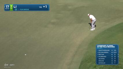 Haotong Li sinks 26-foot birdie putt on No. 17 at Cognizant Classic