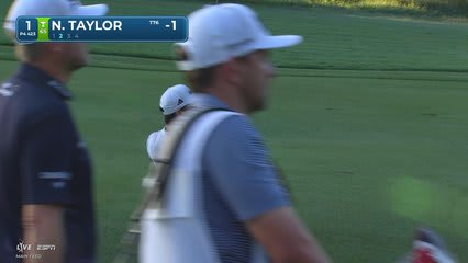 Nick Taylor gets up-and-down from 119 yards for birdie on No. 1 at Wyndham