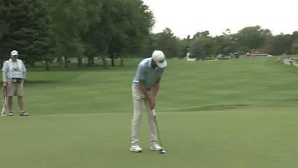 Logan McAllister cards birdie at Utah Championship