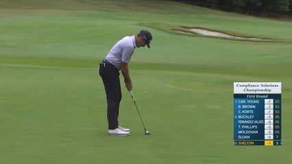 Robby Shelton makes birdie on No. 1 at Compliance Solutions