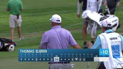 Thomas Bjørn makes birdie on No. 16 at Charles Schwab Cup Championship