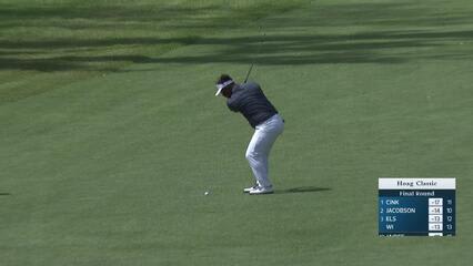 Thongchai Jaidee makes birdie on No. 18 at Hoag Classic