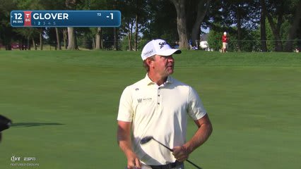 Lucas Glover sinks 12-foot putt for birdie on No. 12 at 3M Open