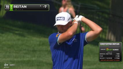 Kristoffer Reitan gets up-and-down from 39 yards for birdie on No. 15 at the Memorial