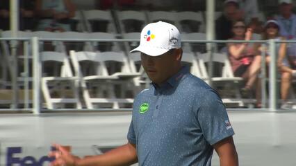 Si Woo Kim drains 17-foot putt for birdie on No. 16 at RBC Heritage