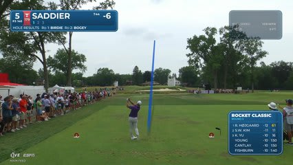 Adrien Saddier hits tee shot to 2 feet, sets up birdie on No. 5 at Rocket Classic