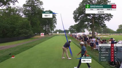 Michael Brennan sinks 26-foot birdie putt on No. 11 at Rocket Classic