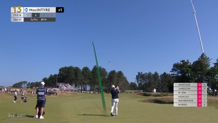 Robert MacIntyre gets up-and-down from 97 yards for birdie on No. 13 at Genesis Scottish Open