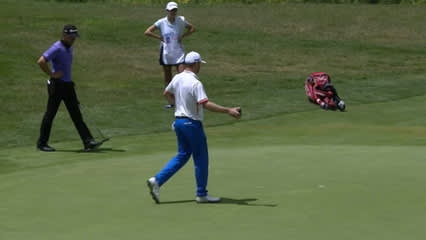 Nate Lashley drops in a birdie on No. 10 at LECOM