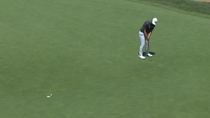 Sam Bairstow makes birdie on No. 14 at ISCO Championship