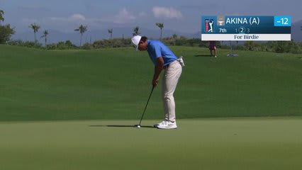 Kihei Akina sinks 11-foot birdie putt on No. 7 at Mexico Open