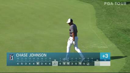 Chase Johnson chips in for birdie at the Memorial
