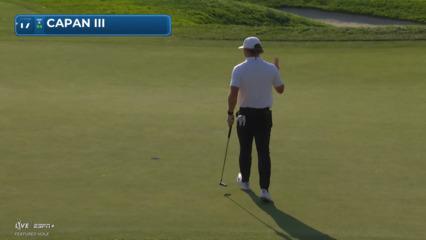 Frankie Capan III rolls in 12-foot putt for birdie at Farmers