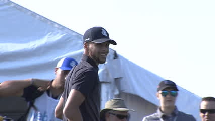 Stephen Curry tees off in opening round at Ellie Mae Classic
