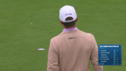 Ryan Fox taps in from 1 foot for birdie on No. 6 at AT&T Pebble Beach