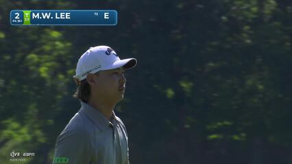 Min Woo Lee sinks 12-foot birdie putt on No. 2 at Travelers