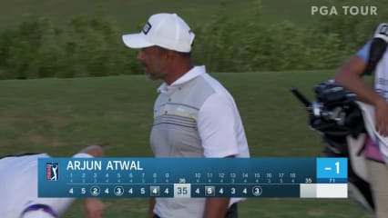 Arjun Atwal chips in for birdie at Bermuda