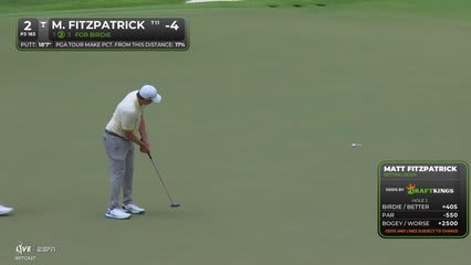 Matt Fitzpatrick sinks 19-foot putt for birdie on No. 2 at TOUR Championship