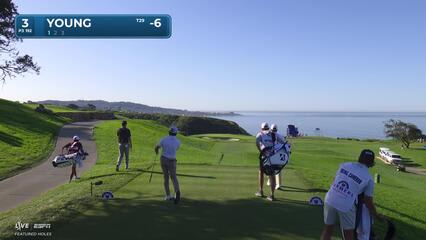 Cameron Young hits 193-yard tee shot to 4 feet, sets up birdie on No. 3 at Farmers